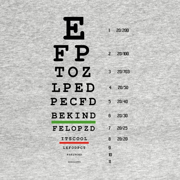 Eye Chart Kindness is the Vision by DadOfMo Designs